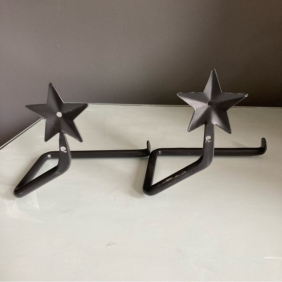 Black Metal Star Plant or Lantern Hooks Set of 2 - Picture 2 of 5